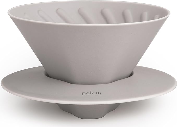 palatti Mist Porcelain Pour Over Coffee Dripper, Ceramic Pour Over Coffee Maker, Adapt to V60 Styles Cone Filters, Faster Flow Rate, Interchangeable Wall and Base, 1-4 cups
