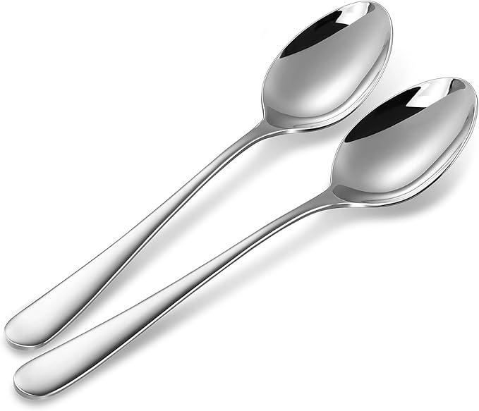 KEAWELL Premium Louise Spoons Set, Set of 4, 18/10 Stainless Steel, Exceptional mirror finish, Dishwasher Safe (9“ Serving Spoon)
