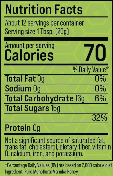 NZ Country East Cape 100% Pure Manuka Honey | Non-GMO Monofloral MGO 514+ | Therapeutic/Food Grade with Internal and External Healing Properties | Unpasteurized and Chemical-Free