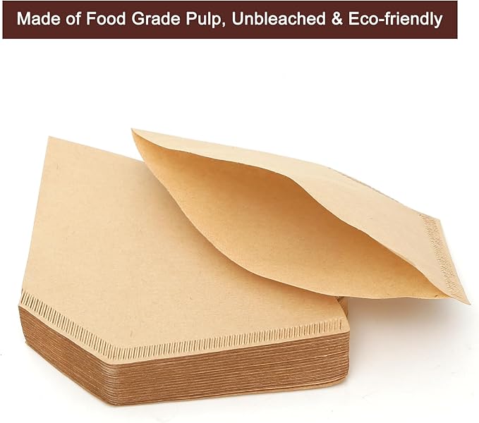 Coffee Filters 4 Cone Paper, 100 Count Unbleached-Disposable Pour Over Coffee Filter for Drip Coffee Maker, Coffee Paper Filters 8-12 Cup, Cone Coffee Filters 04