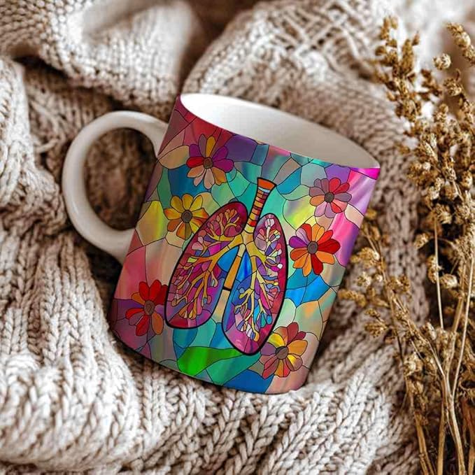 Aesthetic Lung Coffee Mug - Aesthetic Lung Lover Mugs Gifts for Women Men - Birthday, Christmas Gift for Friend Mom Dad Wife Husband - 11oz Printed Ceramic Mug
