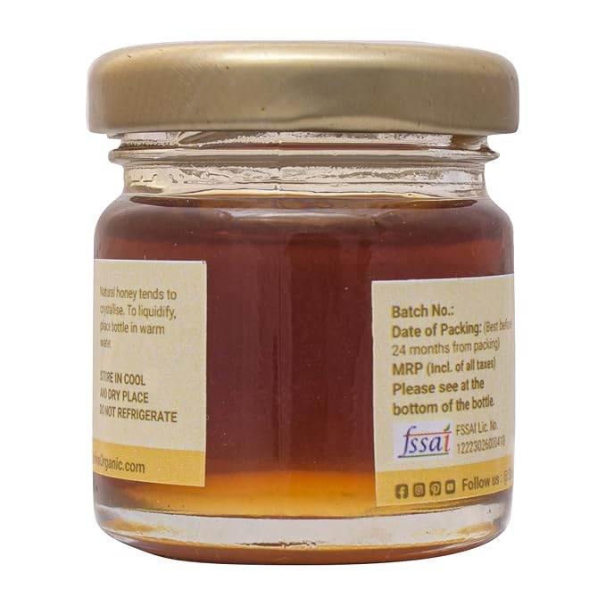Shiva Organic Tulsi (Holy Basil) Infused Honey - 100% Natural and Pure Organic Honey - GMP Certified 1.76 Ounces (50g))