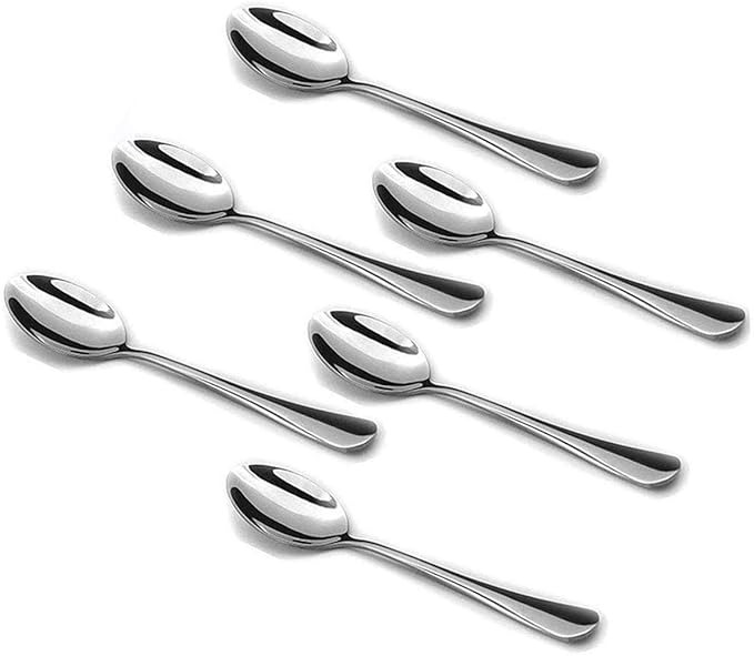 Wesdxc56 Demitasse Espresso Spoons, Mini Coffee Spoon, 4.7 Inches Stainless Steel Small Spoons for Dessert, Set of 6