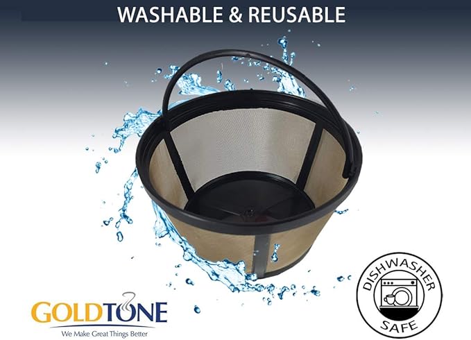 GoldTone Reusable 8-12 Cup Basket Filter fits Black & Decker Coffee Machines and Brewers. Replaces Black & Decker Reusable Coffee Filter and Permanent Coffee Basket Filter (2 Pack)