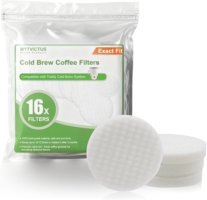 16 Pack Cold Brew Coffee Felt Filters for Toddy Cold Brew Coffee Maker - Replacement Cold Brew Filter Bags - Compatible with Toddy Cold Brew System