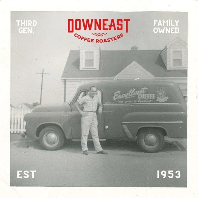 Downeast Coffee Roasters Whole Bean Coffee - Dark Roast, 100% Arabica Coffee - Bold, Syrupy, Bittersweet Toffee Notes - Kenya, Central and South American Highlands (2 lb Bag, Pack of 6))