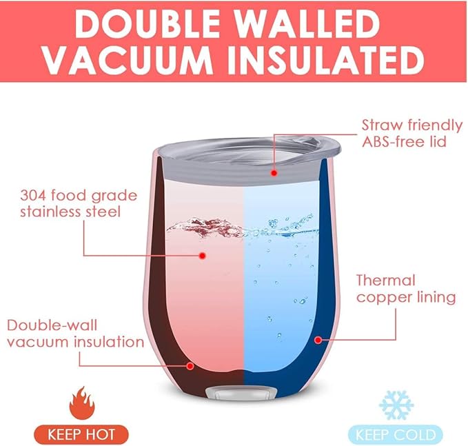 12oz Wine Tumbler with Lid With straw Stainless Steel Wine Tumbler Cups Double Wall Vacuum Insulated Travel Mugs Stemless Cup 25 Pack