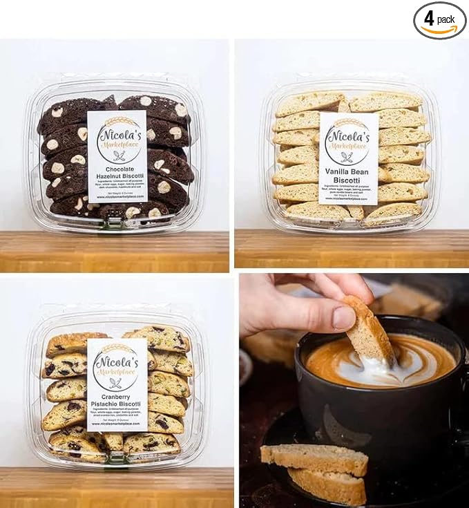 Authentic Italian Biscotti Sampler – 3 Containers of Soft-Textured Gourmet Treats | Non-GMO, No Preservatives | Perfect with Tea, Coffee, or Wine – Ideal Gift for Any Occasion
