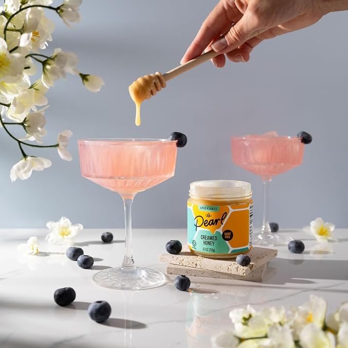 Pearl Honey Spreads - Plain & Unfiltered Creamed Raw Honey - Chemical Free, Dairy Free, Soy Free & 100% Natural Honey |8.8oz Jar