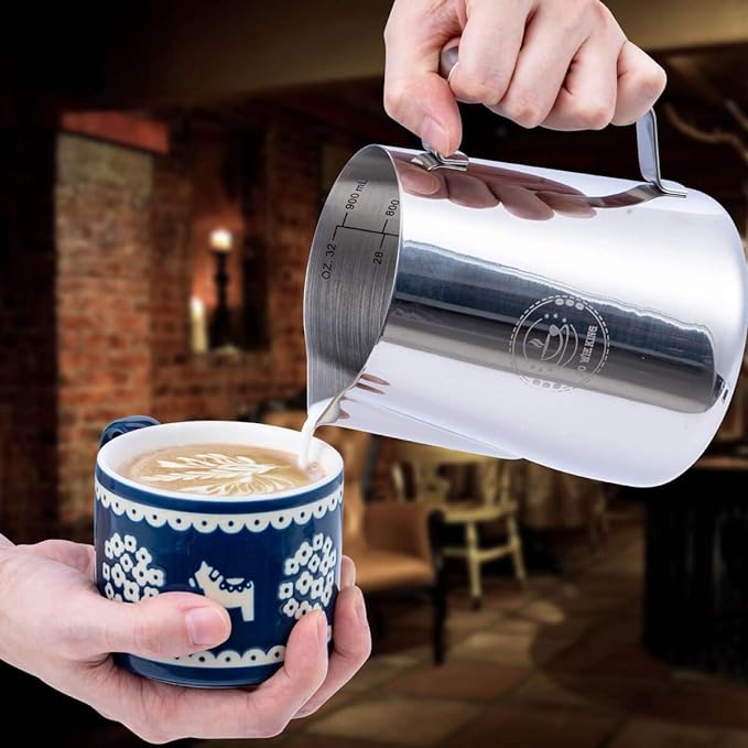 50oz Milk Frothing Pitcher, 1500ml Milk Frother Cup, 50 Oz milk Steamer Cup, Stainless Steel Pitchers, Milk Jug, Milk Frother Pitcher, Espresso Steaming Pitchers, Espresso Machine Accessories
