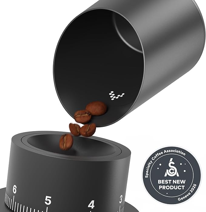 Subminimal Subscale Digital Dosing Cup with LED Display – Sleek & Precise Coffee Bean Weight Scale - Dosing & Brewing Coffee Accessories, Perfectly Measures Coffee Grounds for Coffee Espresso - Black