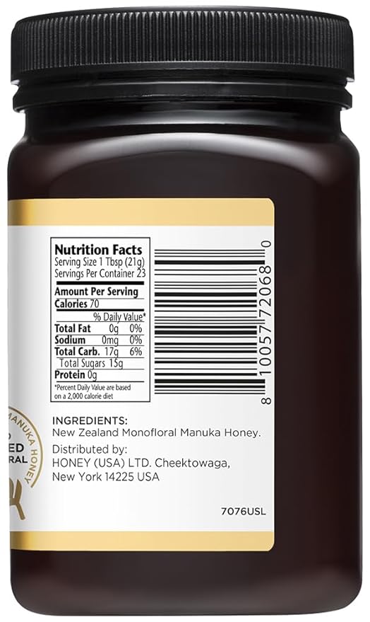 Manuka Doctor - MGO 525+ Manuka Honey Monofloral, 100% Pure New Zealand Honey. Certified. Guaranteed. Raw. Non-GMO (17.6 oz)