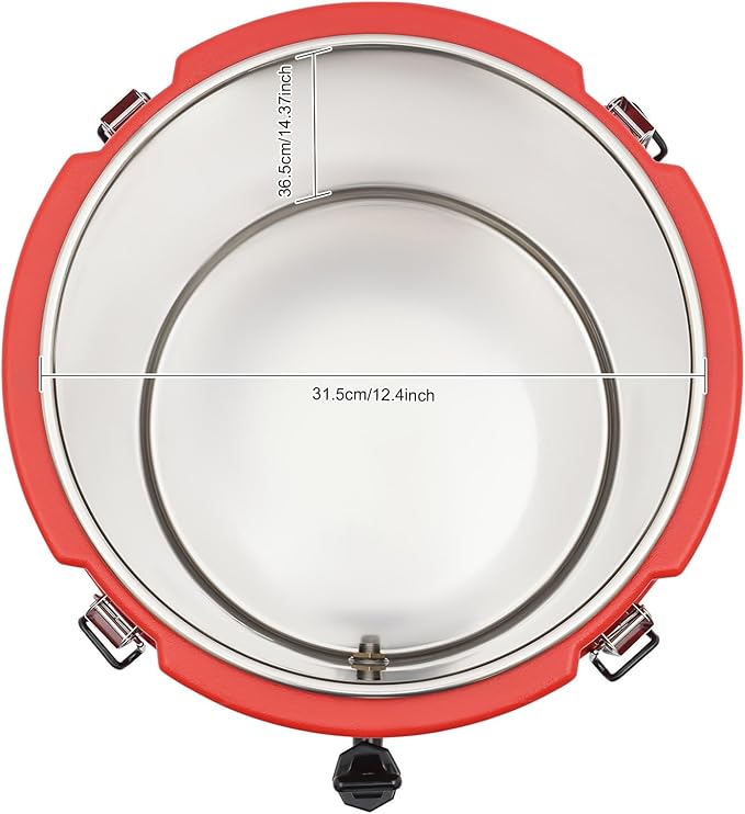 Insulated Beverage Dispenser - 7.5Gal Stainless Steel Hot and Cold Beverage Server with Spigot Handle, Commercial Thermal Container for Water Coffee Drink Catering Restaurant