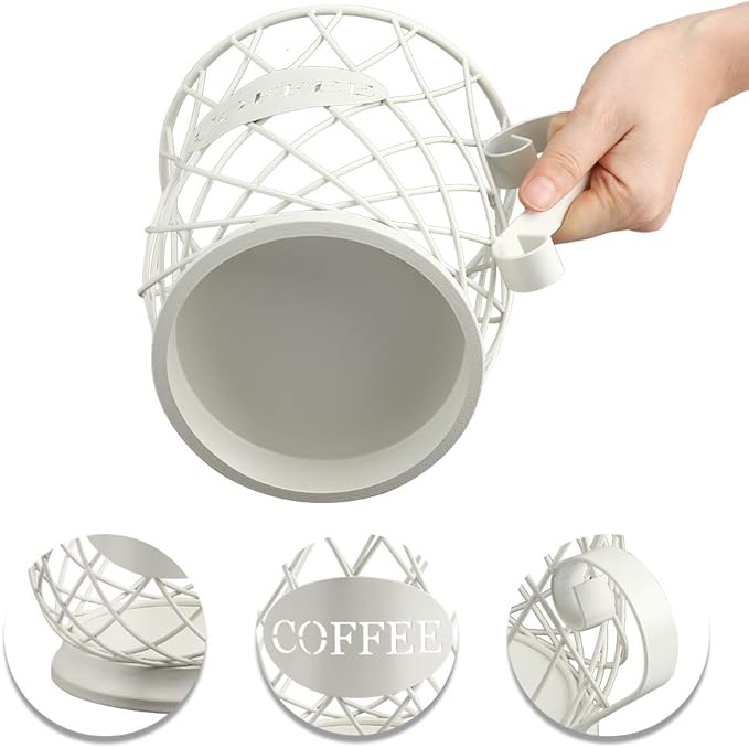 TreeLen White Medium Coffee Pod Capsule Storage Holder for 35 K Cups Capacity K Cup Holder K Cup Organizer