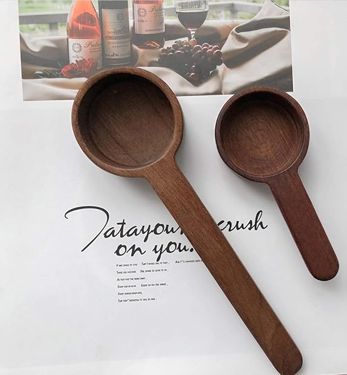 Wooden Scoops for Canisters, Coffee Scoop,Korean Style 6.61 inch Wooden Coffee Ground Spoon, Measuring for Ground Beans or tea, Soup Cooking Mixing Stirrer Kitchen Tools Utensils