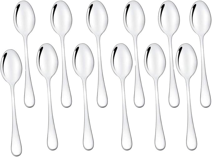 Demitasse Espresso Spoons Set of 12, Mini Coffee Spoon, 18/10 Stainless Steel Small Spoons for Dessert, Tea, Appetizer, 4.7
