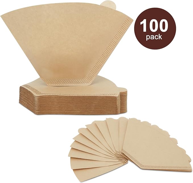 Coffee Filters 4 Cone Paper, 100 Count Unbleached-Disposable Pour Over Coffee Filter for Drip Coffee Maker, Coffee Paper Filters 8-12 Cup, Cone Coffee Filters 04