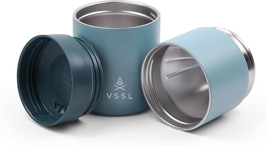 VSSL Nest Pour Over Coffee Set, Transportable and Compact Pour Over Set with 10 oz Double Walled Mug, Everglade