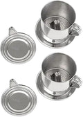 2 Set Vietnamese Coffee Filter Stainless Steel Coffee Pot Drip Infuse Cup Brewing Teapot No Need Paper Drip Coffee Pot Machine Filter Attractive processing