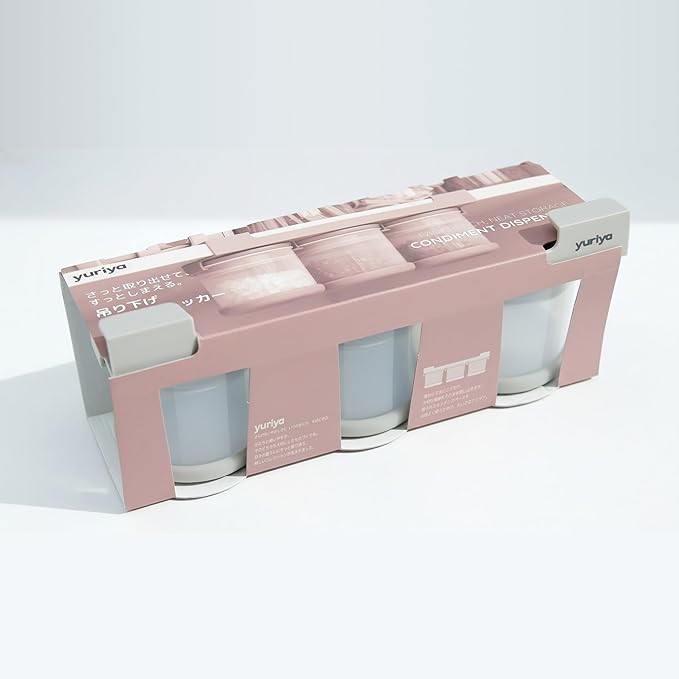 Under-Shelf Spice Rack with 3 Airtight Jars, Measuring Lids, Space-Saving Hanging Organizer for Salt, Sugar & Spices