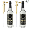 Two 750ml bottles of Café Le Rou vanilla classic syrup with two gold pumps, 2 pack