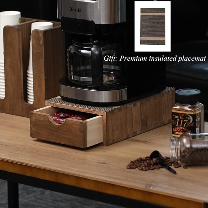 Coffee Pod Holders 1-Layer 1-Drawer Dark Brown (CF1D1C-DK)