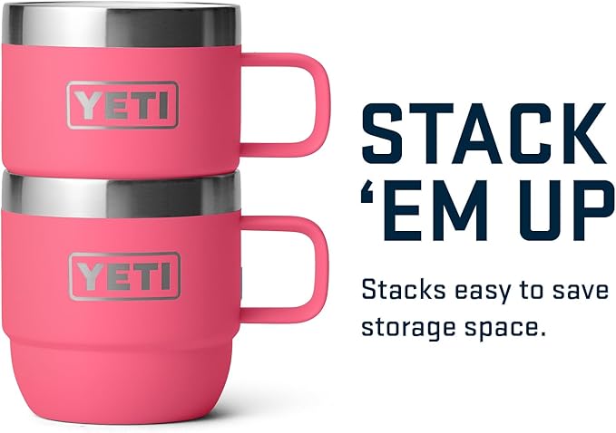 YETI Rambler 6 oz Stackable Mug, Stainless Steel, Vacuum Insulated Espresso/Coffee Mug, 2 Pack