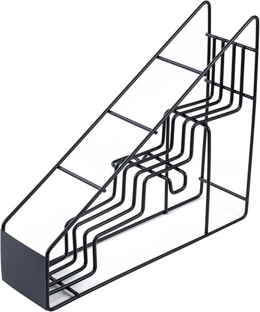 Restaurantware Restpresso 14 x 4 x 12 Inch Coffee Syrup Rack 1 4-Tier Syrup Holder - Wire Design Compact Black Iron Syrup Stand For Retail Displays Coffee Or Liquors