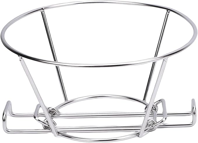 Sanpyl Deep Fryer Oil Filter Stand, 9.3 In Stainless Steel Fryer Oil Cone Filter Holder Rack, Detachable Foldable, for Kitchen