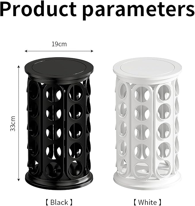 SAVORI Coffee Pod Storage Carousel Holder Organizer Compatible with 40 Keurig K-Cup Pods (White)