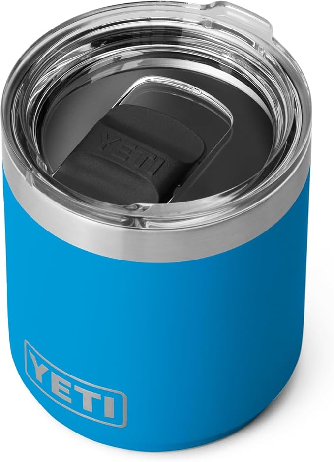 YETI Rambler 10 oz Stackable Lowball 2.0, Vacuum Insulated, Stainless Steel with MagSlider Lid, Big Wave Blue