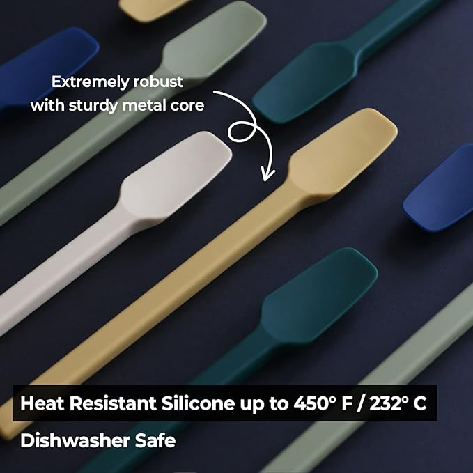 Carrotez Small Silicone Spoon, Mini Spatula, Small Spatulas for Kitchen Use, Spoonula, Perfect for Eating, Stirring, Spreading, 7.3", 1 pc - Ivory