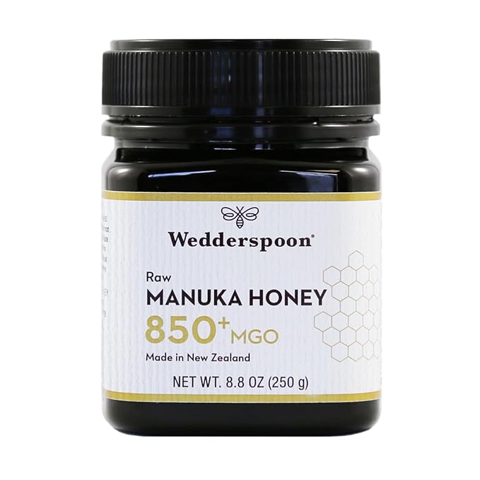 Wedderspoon Raw Premium Manuka Honey, 850+ MGO, 8.8 Oz, Unpasteurized New Zealand Honey, From Our Hives to Your Home