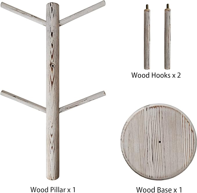 Dorhors Mug Holder Tree,Coffee Cup Holder with 6 Hooks, Wood Mug Rack for Counter,Coffee Bar Accessories and Orgnizer Station