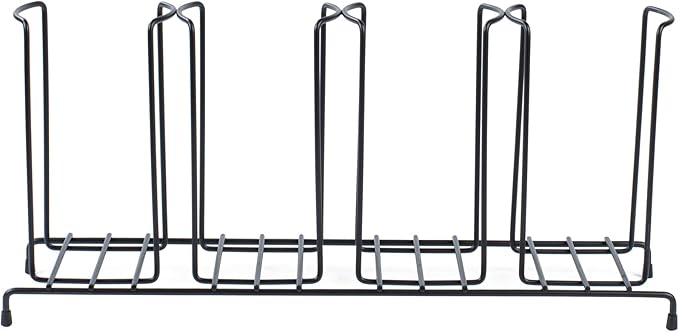Restaurantware Restpresso 18.5 Inch x 5 Inch x 8.5 Inch Coffee Cup Organizer 1 4-Section Cup And Lid Organizer - Wire Design Compact Black Iron Wire Cup Dispenser For Countertops And Storage