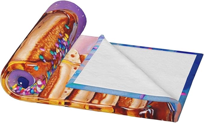 Honey Drizzle Dessert Fleece Blanket, Ultra-Soft Micro Fleece with Golden Syrup Flowing On Sweets, Lightweight & Cozy, Perfect for Foodie Decor,Sofa, Bed Or Gift, Machine-Washable 60X80 Inch