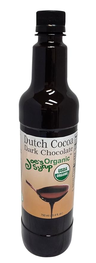 Joe’s Syrup Organic Flavored Syrup, Organic Dutch Cocoa Dark Chocolate Sauce, 750 ml