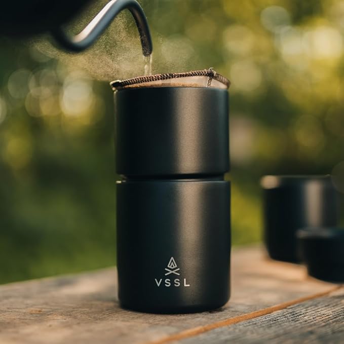VSSL Nest #1 Stainless Steel Mesh Coffee Filter, Transportable and Compact, Perfect For Camping, Hiking, Adventure, Travel, Compatible With Any Cone Pour Over System, Pack of 1