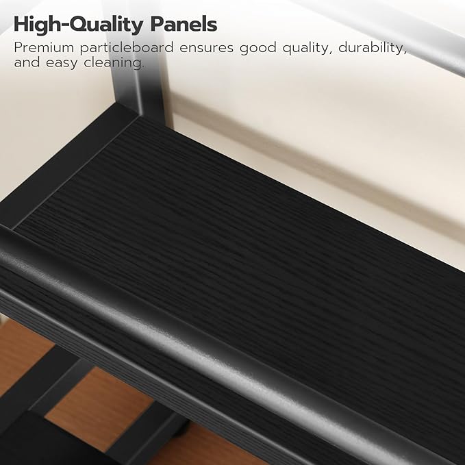 HOOBRO Coffee Syrup Rack Organizer, 3-Tier 12-Bottle Syrup Holder Stand for Coffee Bar, Wine Rack Countertop Storage Rack for Syrup, Wine, for Kitchen Coffee Station, Black BB38JJ01