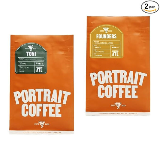 Bean Box Atlanta Coffee Sampler, 2-Pack - Roasted by Portrait, Gourmet Arabica Coffee, Variety Pack - Freshly Ground