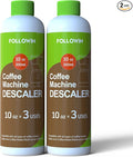 FOLLOWIN Coffee Machine Cleaner and Descaler,Espresso Coffee Maker Cleaner(2 Pack & 6 Uses),Descaling Solution for Espresso Machines and Single Use Coffee Maker