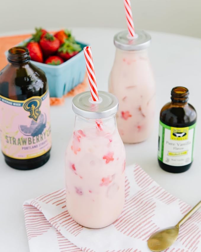 Portland Syrups Strawberry Lemon-Lime Syrup - Summer in a Glass with Tangy Citrus and Sweet Strawberries - Premium Beverage Concentrate for Cocktails, Standalone Sodas, and More - 12 oz with 24 Servings (Pack of 1)