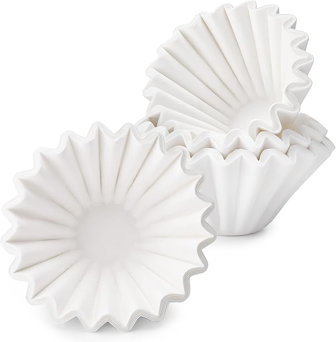 Segarty 1-4 Cup Paper Coffee Filters Disposable, 100 Count 7.2in White Basket Style Filters Ideal Liners for Pour Over Maker Brewer Drippers, Accessories for Commercial Household Office Coffee Making