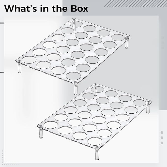 24-Pod Acrylic Coffee Pod Holder for K-Cups, Clear Storage Stand, Desktop Organizer for Kitchen & Living Room