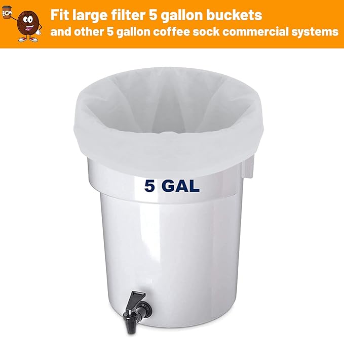 100 Pack Cold Brew Coffee Filters, 20" X 20" Commercial Cold Brew Filters, Filter Bag for Brew Up To 5 LBS Coffee, 5 Gallon Coffee Filter