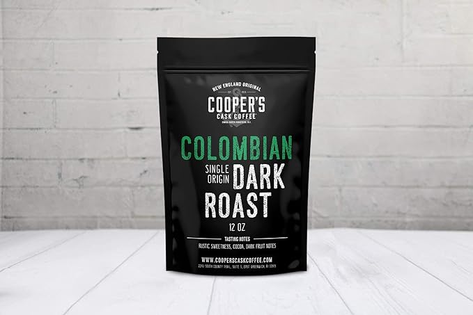 Dark Roast Colombian Coffee Single Origin Whole Bean 12oz