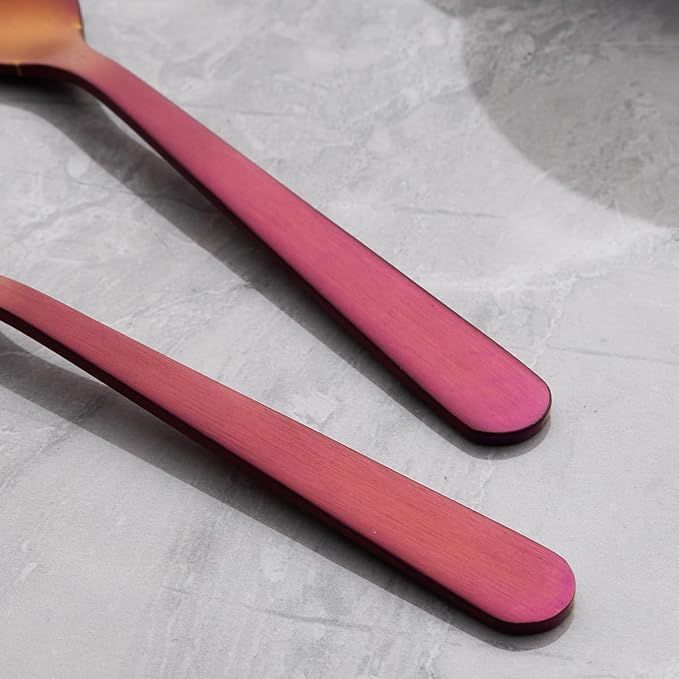 Matte Purple Demitasse Espresso Mini Teaspoons and Sugar Spoons, Stainless Steel Satin Finish, 4.7-inch, Set of 6