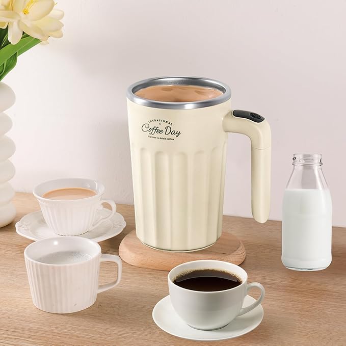 Drink Stirrer,Self Stirring Mug,Self Stirring Coffee Mug,Suitable for Coffee, Milk, Cocoa and Other Beverages (Cream)