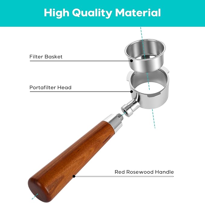 CASABREWS 51mm Bottomless Espresso Portafilter, 3-Ear Design with Filter Basket, Fits 3700Essential & CM5418 Machines