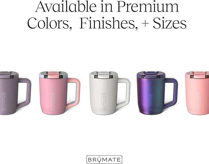BrüMate Müv - 15oz 100% Leak Proof Insulated Coffee Mug with Handle & Lid - Stainless Steel Coffee Travel Mug - Double Walled Coffee Cup (Neon Pink)